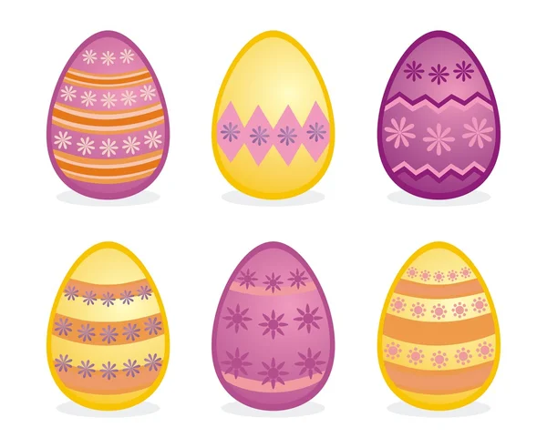 Huevos de Pascua iconos vectoriales coloridos tradicionales — Vector de stock