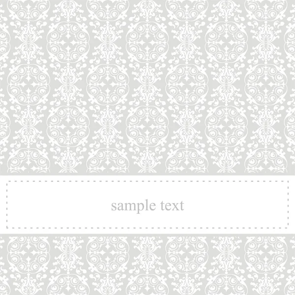 Classic elegant grey vector card or invitation background with lace — Stock Vector