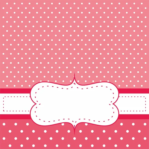 Sweet, red polka dots vector card or invitation — Stockvector