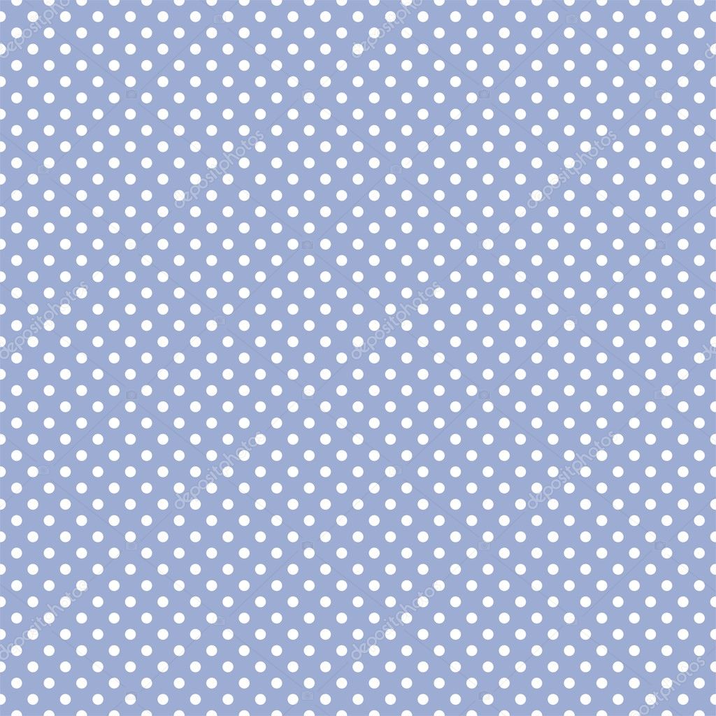 Polka dots on baby blue background - retro seamless vector pattern