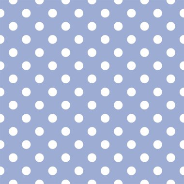 Sweet polka dots on baby blue background - retro seamless vector pattern clipart