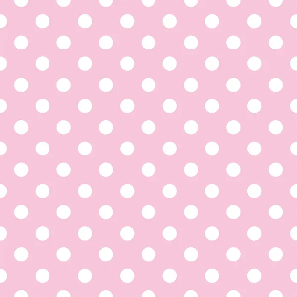 Polka dots on baby pink background retro seamless vector pattern — Stock Vector