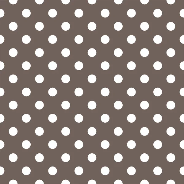 Polka prickar på brun bakgrund retro sömlös vektor mönster — Stock vektor
