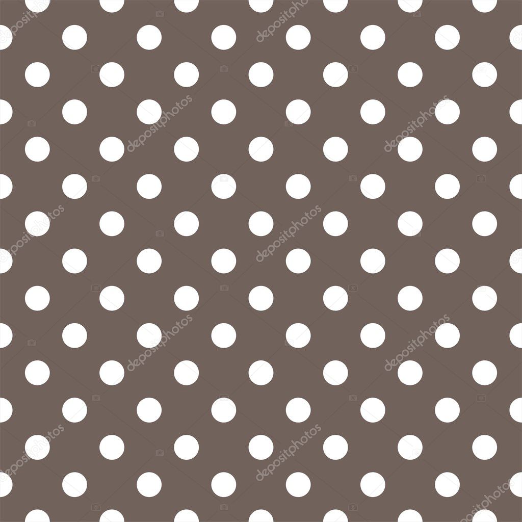 Polka dots on brown background retro seamless vector pattern