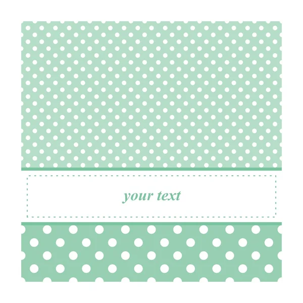 Sweet mint green polka dots card invitation - birthday, baby shower — Stock Vector