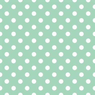 Polka dots on mint green background retro seamless vector pattern
