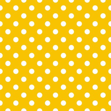 Polka dots on yellow background retro seamless vector pattern clipart