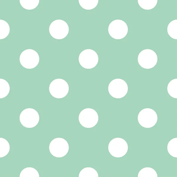 Retro seamless vector pattern with polka dots on mint green background ...