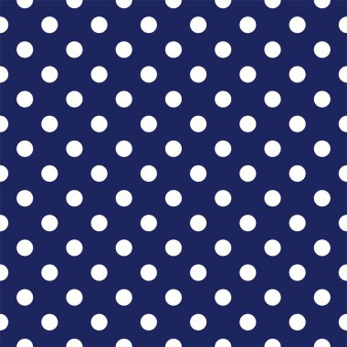 Vector seamless pattern with polka dots on retro navy blue background clipart