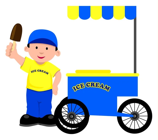Vendedor de sorvete — Vetor de Stock