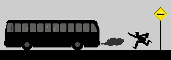 Mengejar bus - Stok Vektor