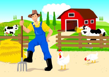 Farmer in Cartoon clipart