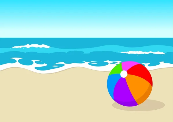 Palla in spiaggia — Vettoriale Stock
