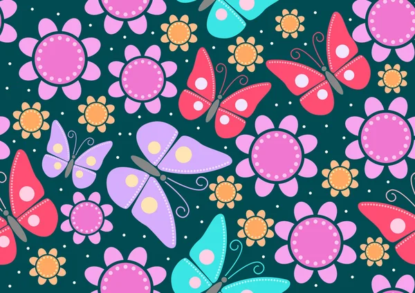 Stock vector Butterflies and Flowers