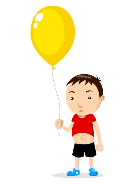 Kind hält Luftballon in der Hand — Stockvektor