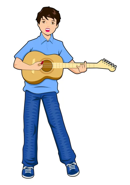 Jouer de la guitare — Image vectorielle