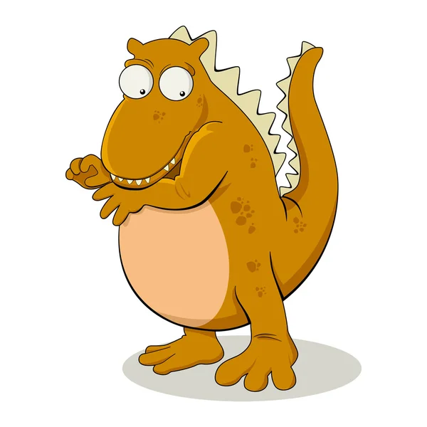 Dinosaurio en dibujos animados — Vector de stock