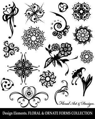 Floral design elements collection clipart