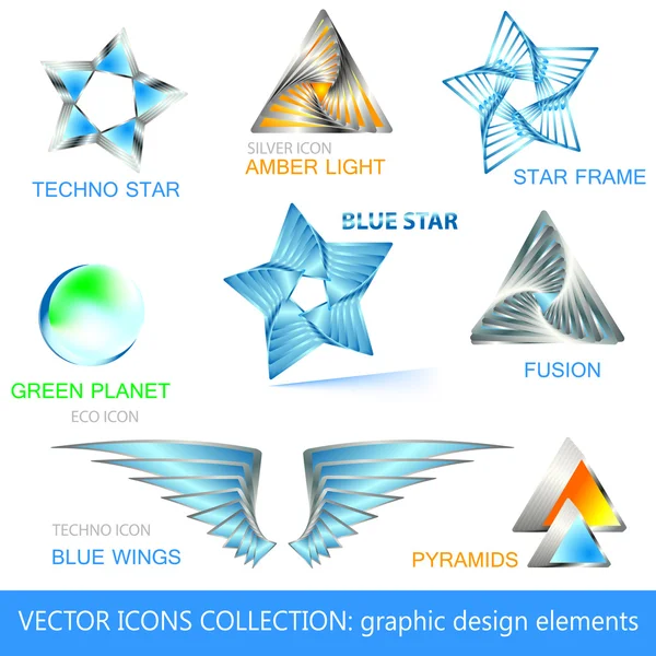 Wektorowe ikony, logo i elementy kolekcji — Wektor stockowy
