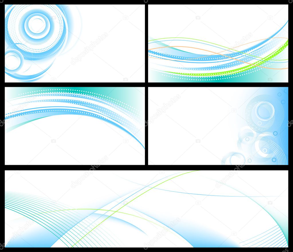 Abstract blue backgrounds set