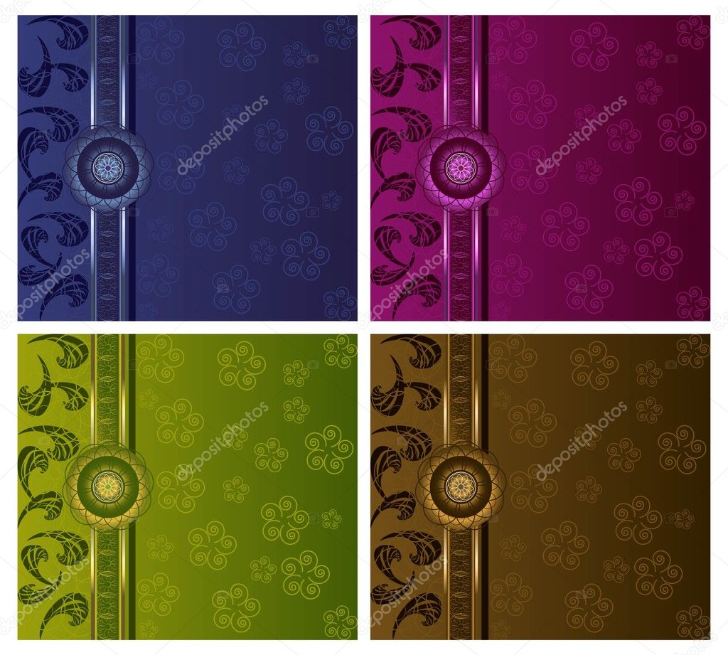 Luxury floral vector backgrounds set