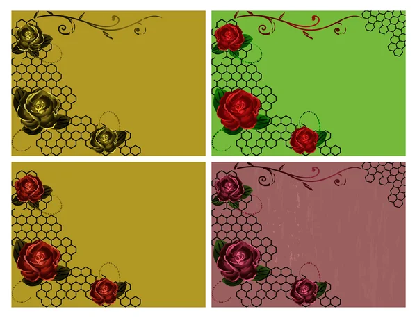 Roses milieux vintage — Image vectorielle