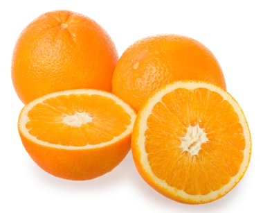 Bütün ve dilimlenmiş portakal