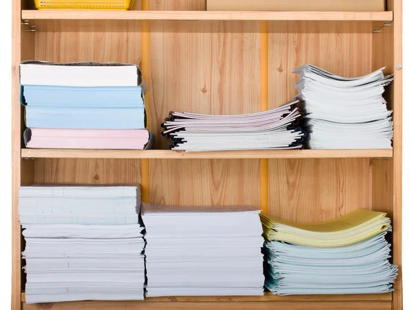 Shelf with paper — Stock Photo, Image