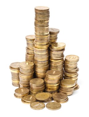 Stacks of golden coins clipart