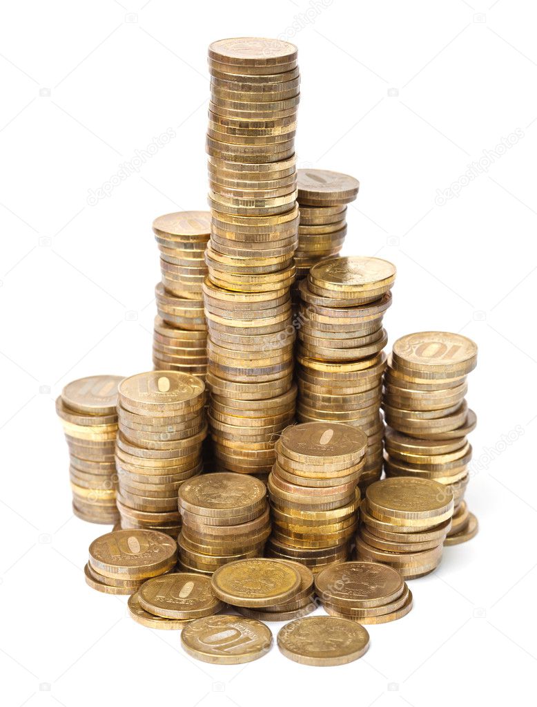Stacks of golden coins