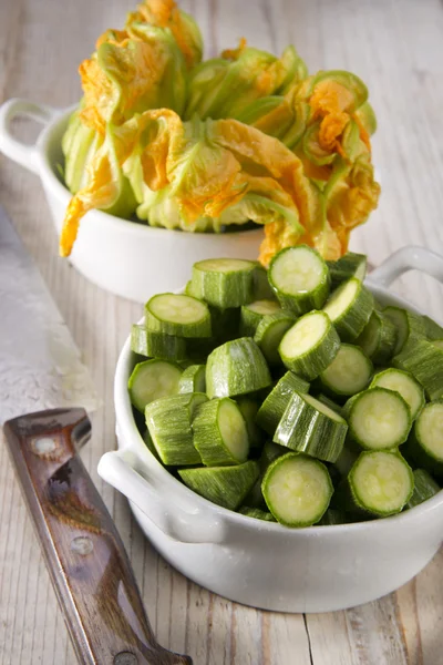 Courgette and pumpkin flower — Stock Photo, Image
