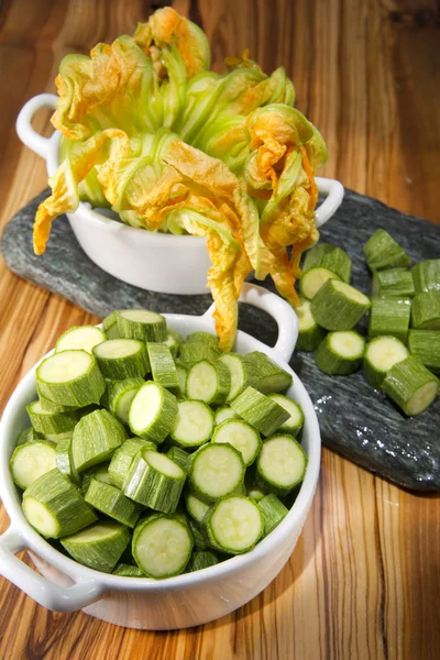 Courgette and pumpkin flower — Stock Photo, Image