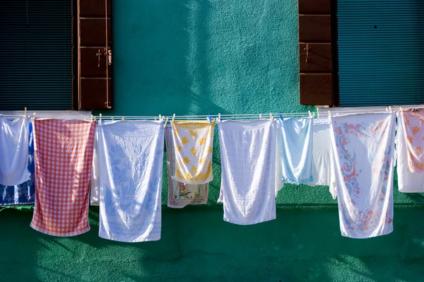Clothes hanging outside — Stock Photo, Image
