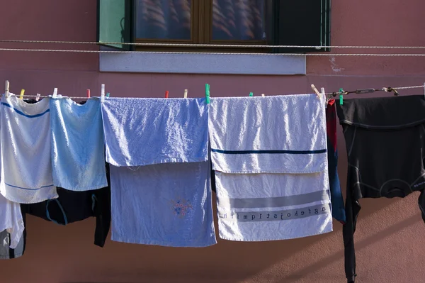Clothes hanging outside — Stock Photo, Image