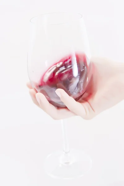Egy pohár bor a kézben — Stock Fotó