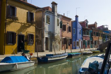 burano İtalya'nın köyü