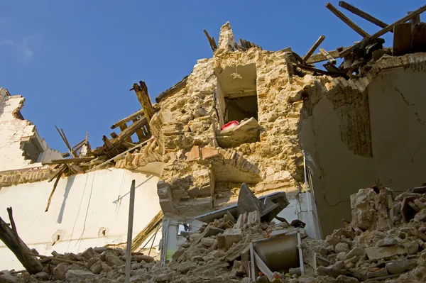 A devastação do terremoto — Fotografia de Stock