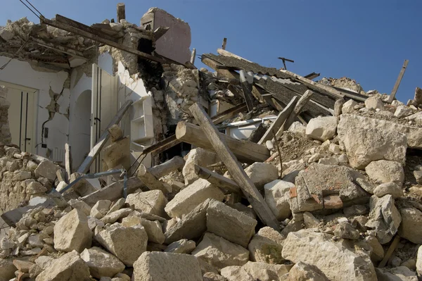 A devastação do terremoto — Fotografia de Stock