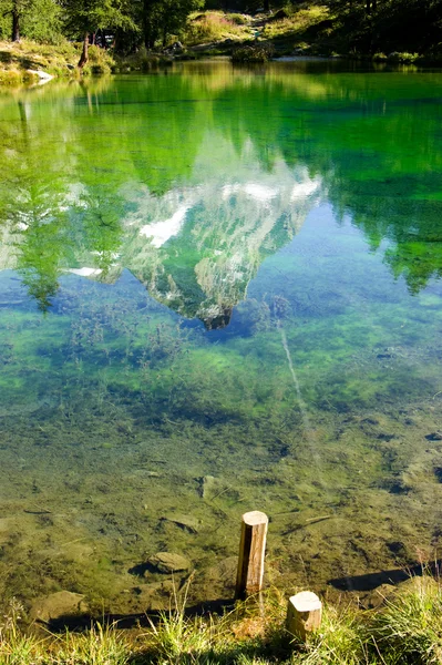 stock image Blue lake Cervinia Italy