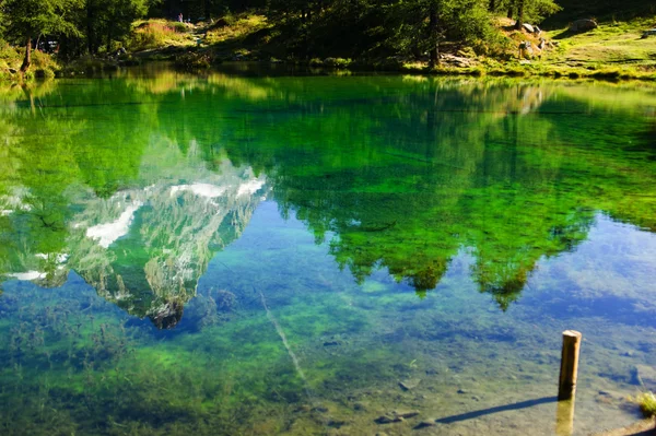 Stock image Blue lake Cervinia Italy