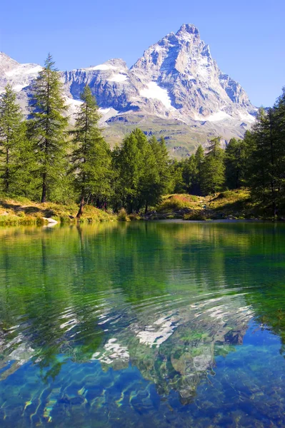 stock image Blue lake Cervinia Italy