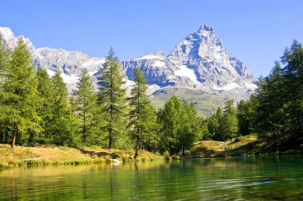 stock image Blue lake Cervinia Italy