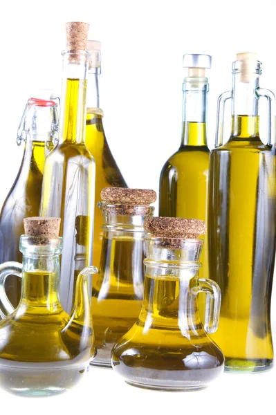 Butelki z oliwą z oliwek — Zdjęcie stockowe