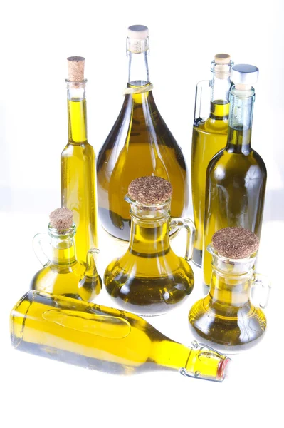 stock image Bottles of extra virgin olive oil