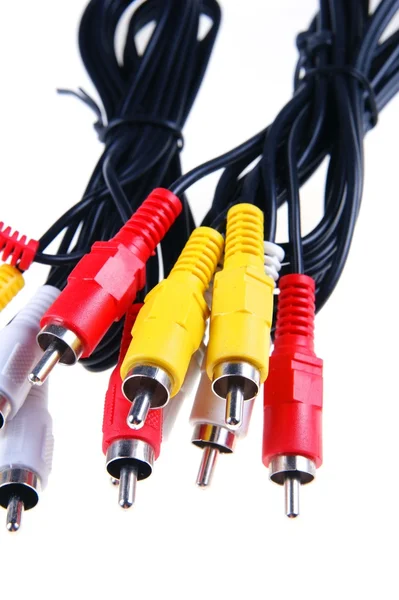 stock image Plugs and wires for television