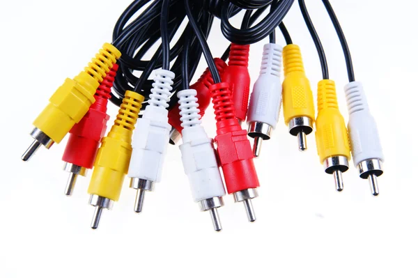 stock image Plugs and wires for television