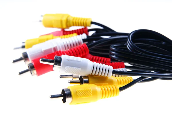 Tapones y cables para televisión — Foto de Stock