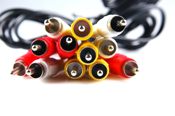 stock image Plugs and wires for television