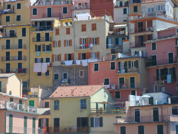 Houses over the sea in Camogli