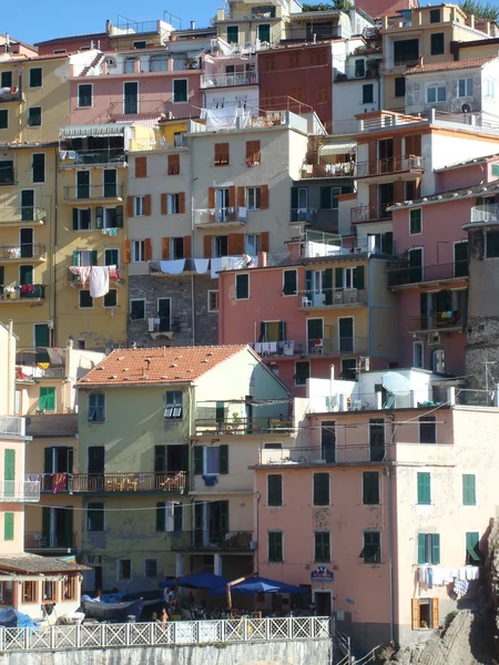 Casas sobre o mar em Camogli — Fotografia de Stock
